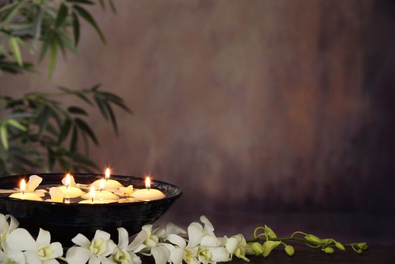 Candles in a Bowl — White