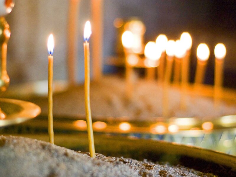 Candles in a church