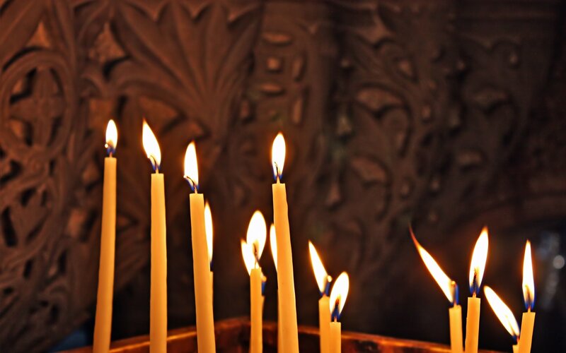 Candles in a church