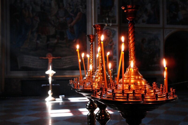 Candles in a church