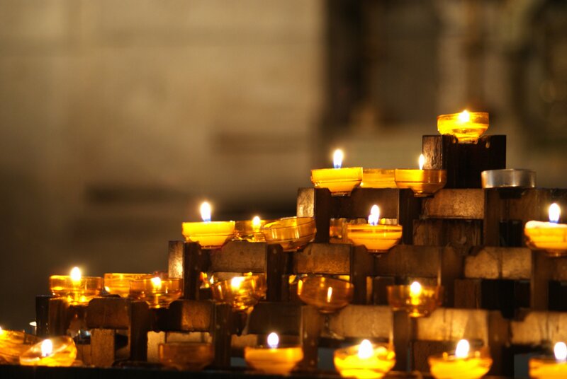 Candles in a Church — Yellow