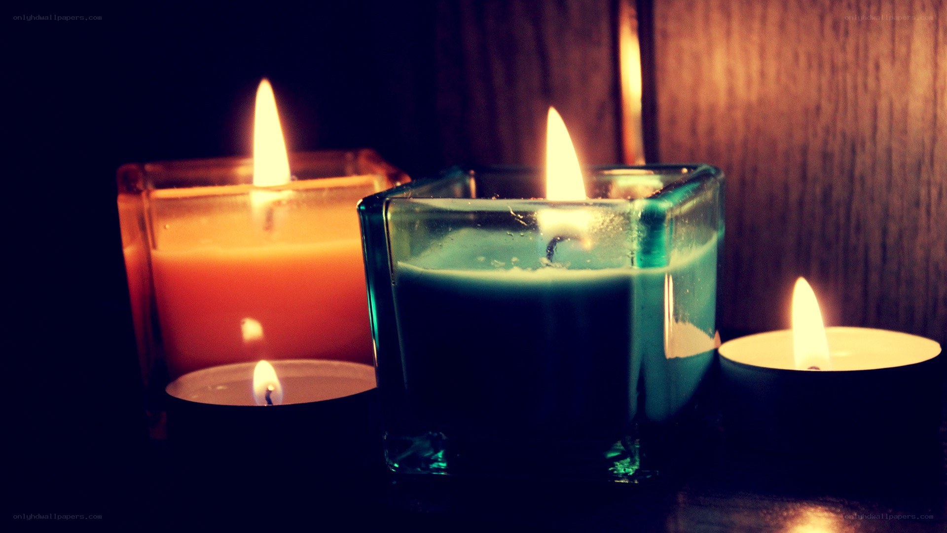candles in a dark room