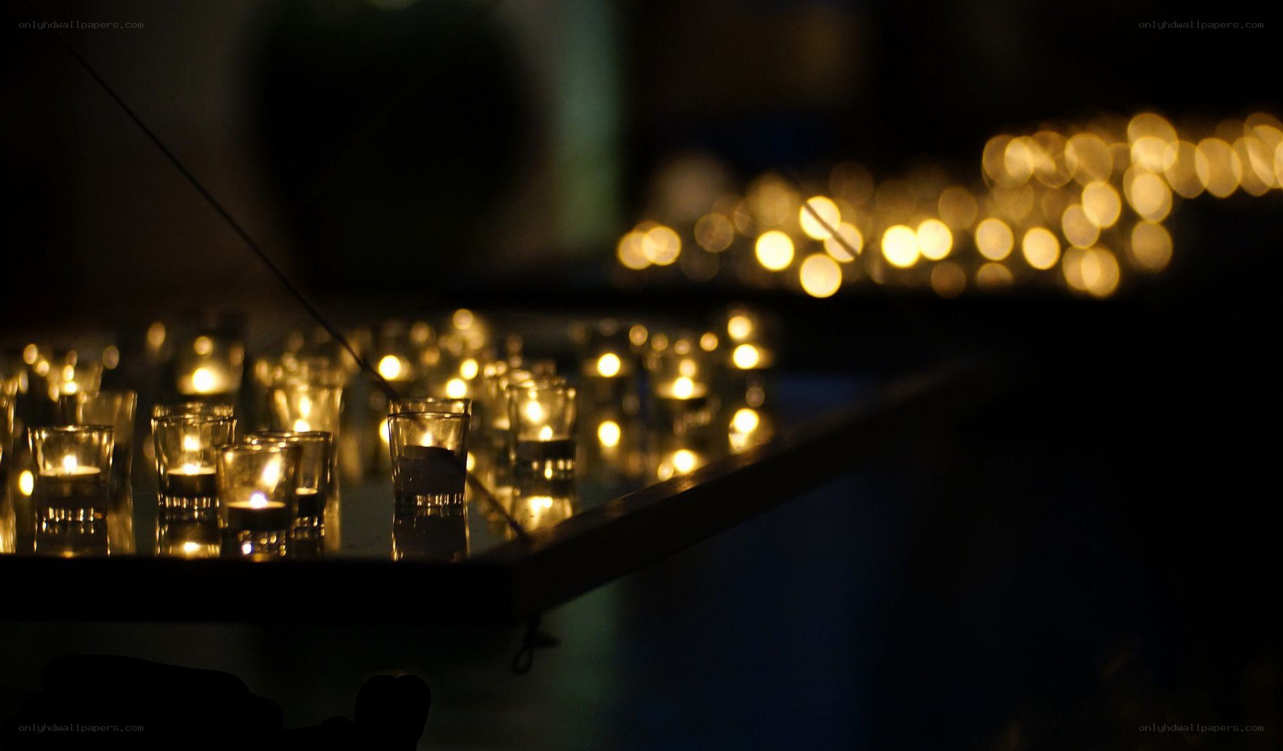 Candles in a dark room
