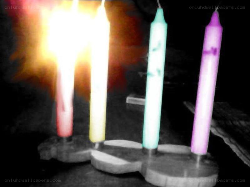 candles in a dark room