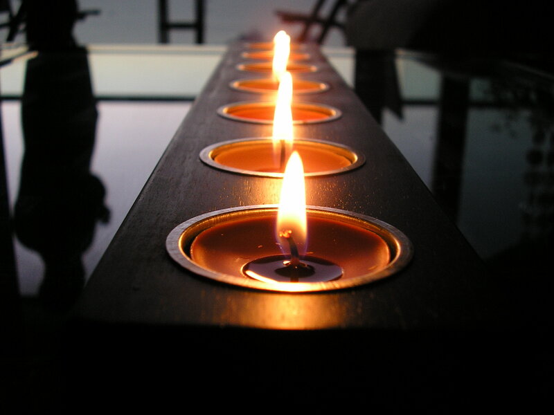 Candles in a row