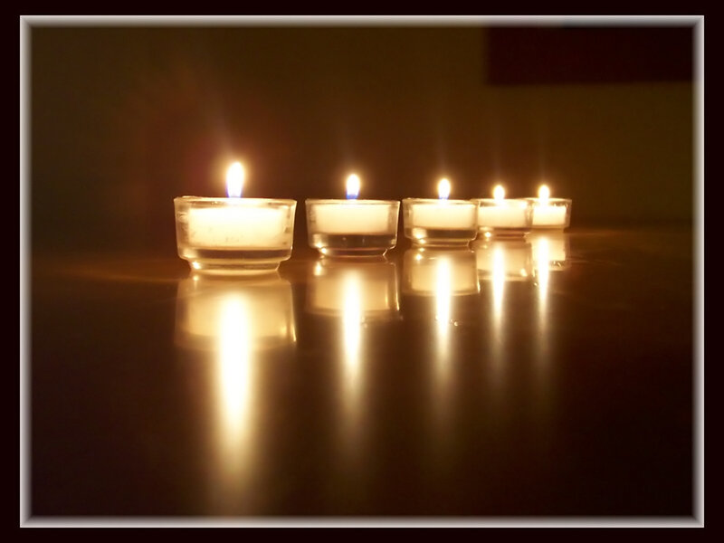 Candles in a row