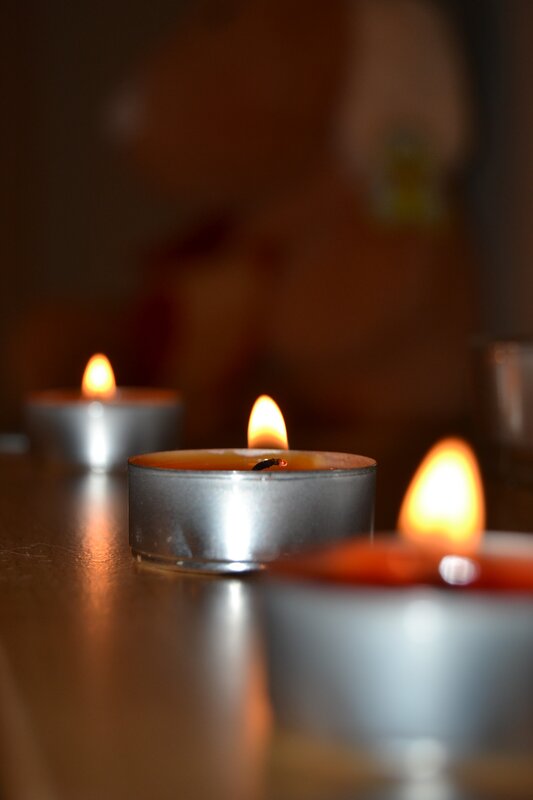 Candles in a row