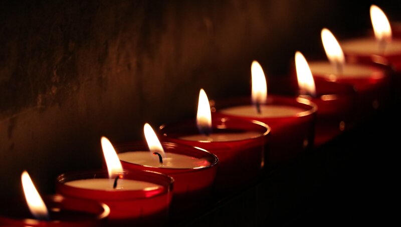 Candles in a row