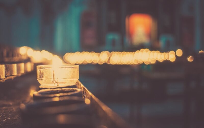 Candles in a temple