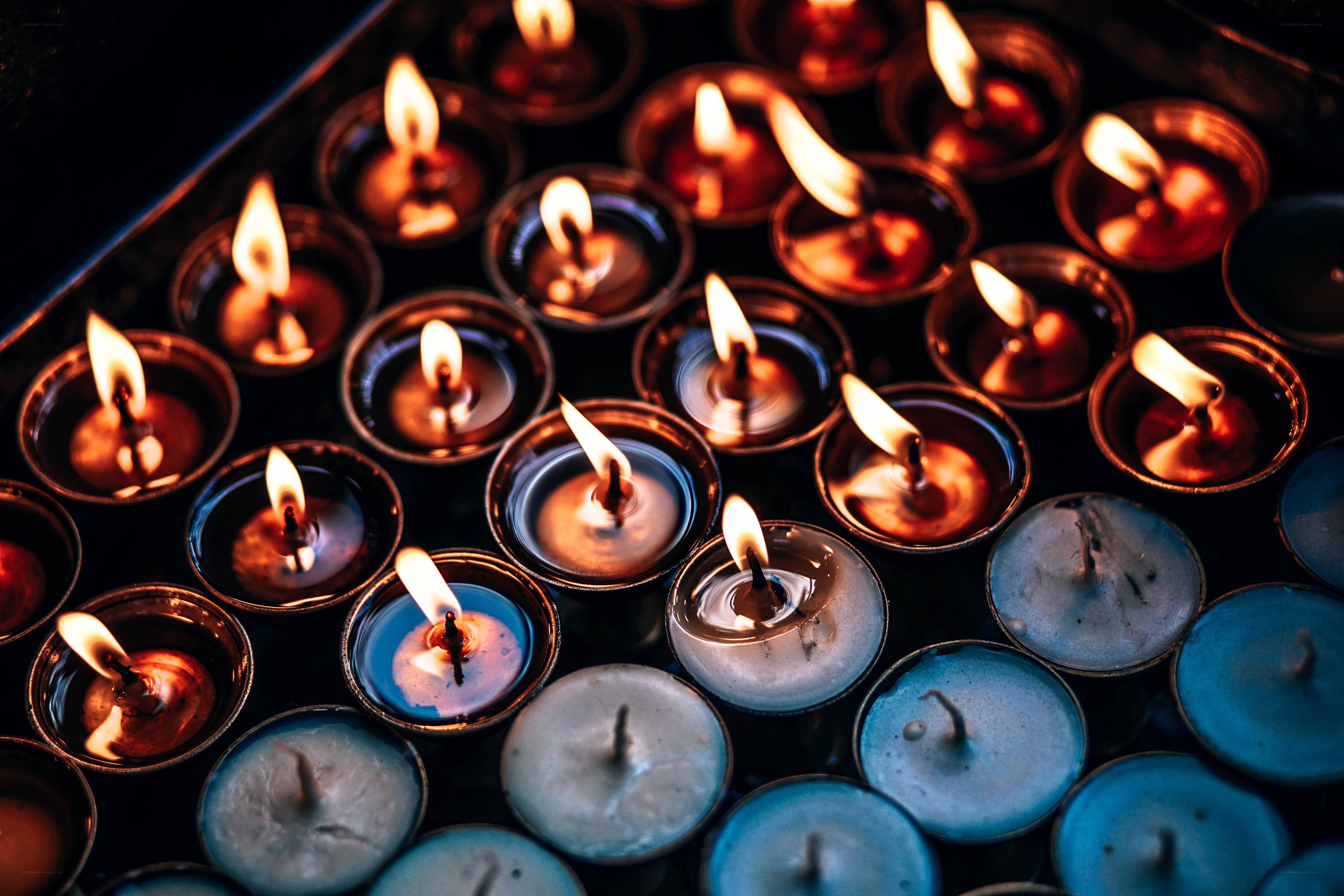 Candles in a tray