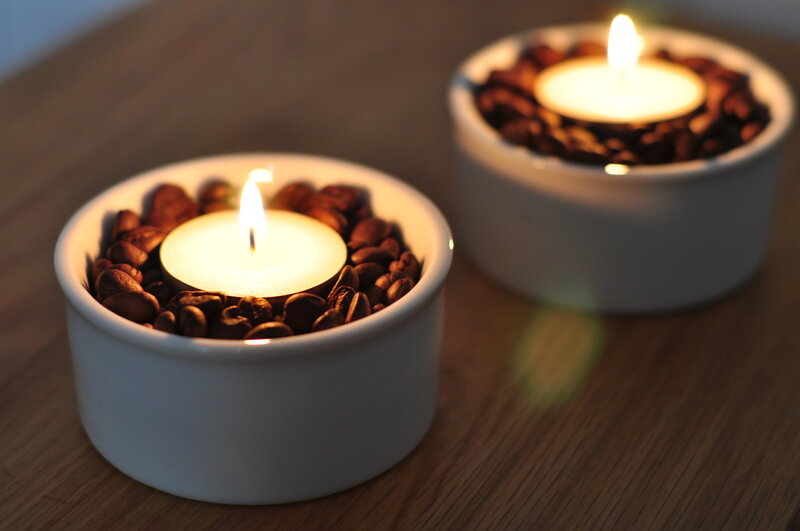 Candles in Coffee Beans