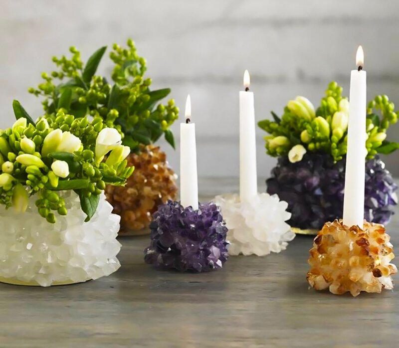 Candles in Crystal Holders