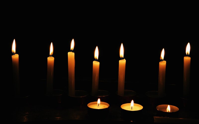 Candles in Dark Room