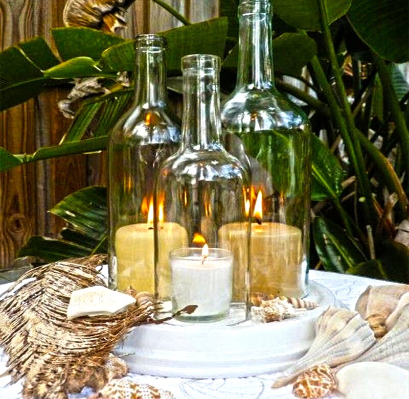 Candles in Glass Bottles