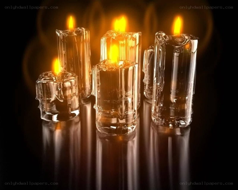 Candles in glass holders