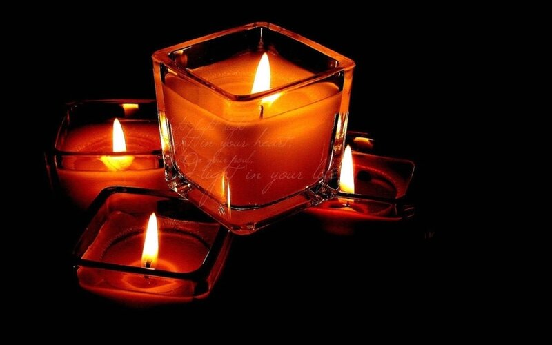 Candles in Glass Holders — Black