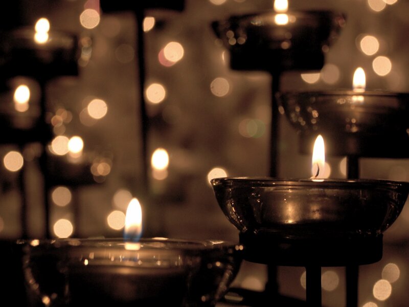 Candles in Glass Holders — Brown, Calm