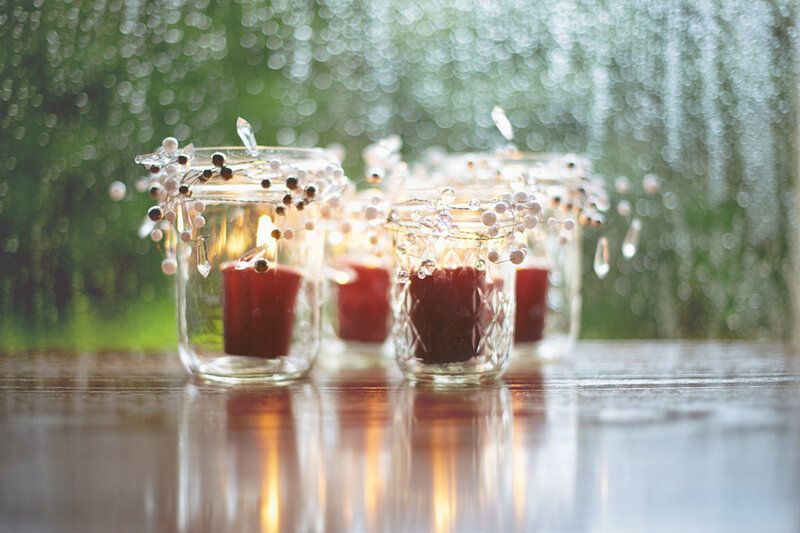 Candles in Glass Jars — Red