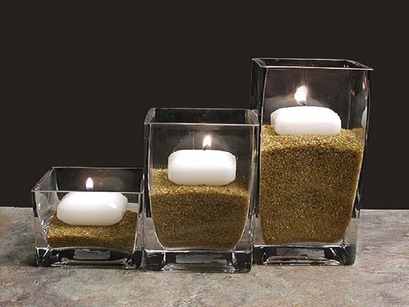 Candles in Glass Vases — Black