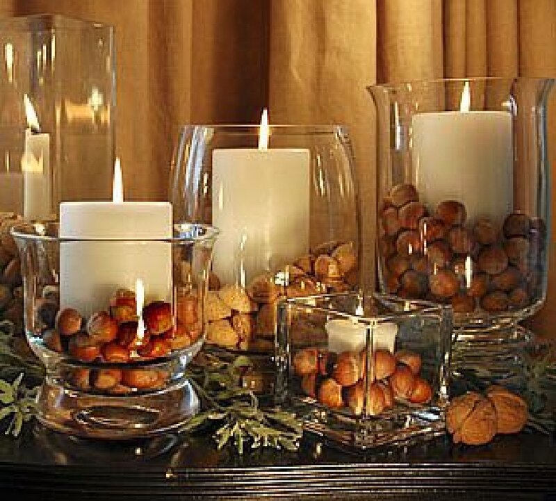 Candles in Glass Vases — Brown