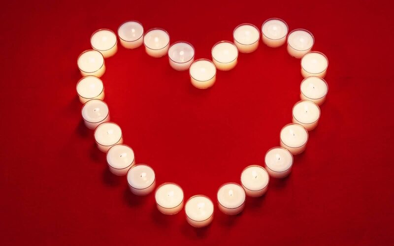 Candles in Heart Shape — Romantic