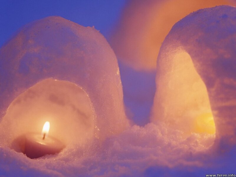 Candles in Snow Huts