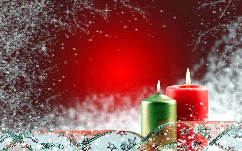Candles in Snow — Red