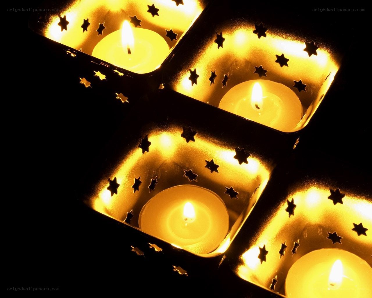 Candles in star-shaped holders