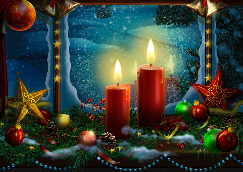 Candles in Winter Decor