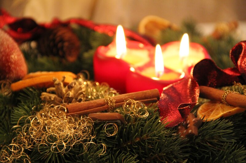 Candles in Wreath