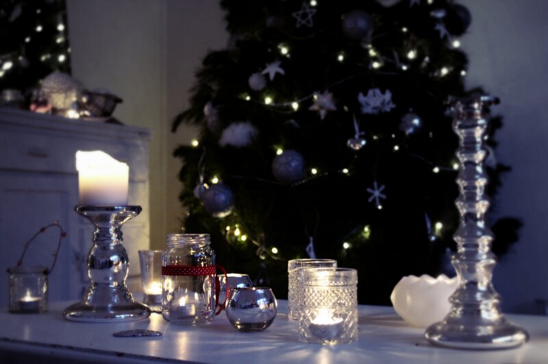Candles Near Christmas Tree