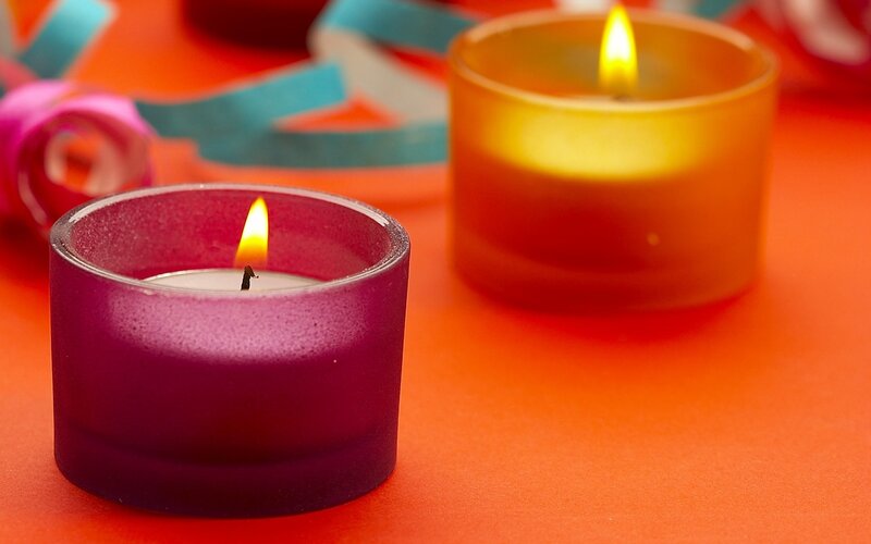 Candles on a festive table