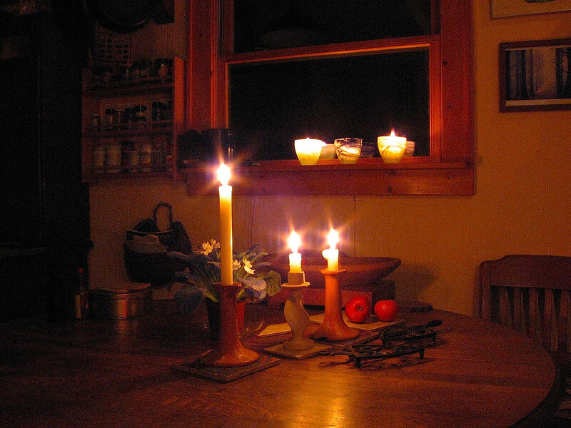 Candles on a Table — Brown