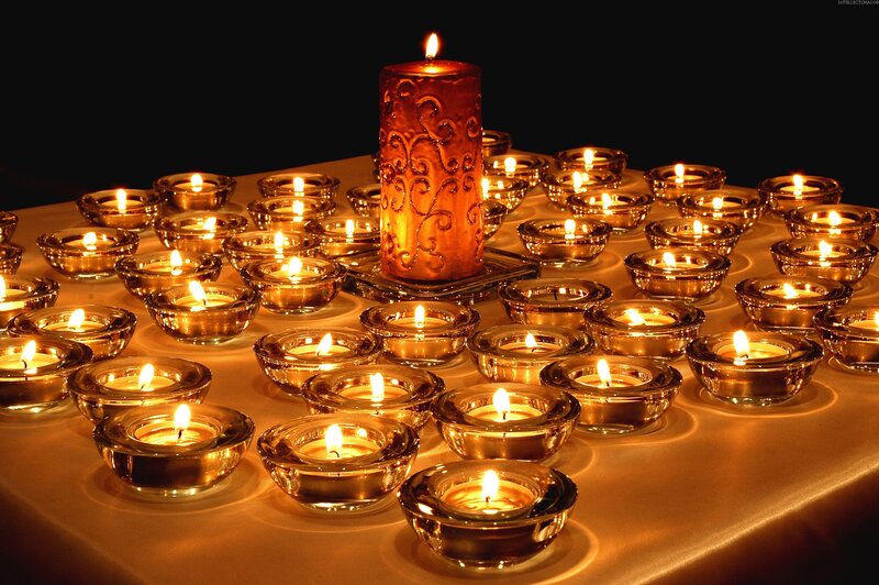 Candles on a Table — Gold
