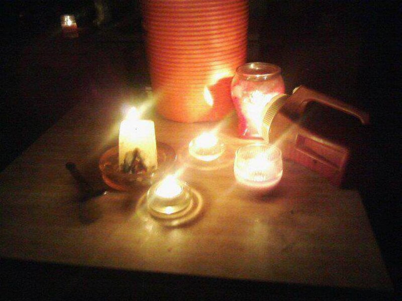 Candles on a Table — Orange