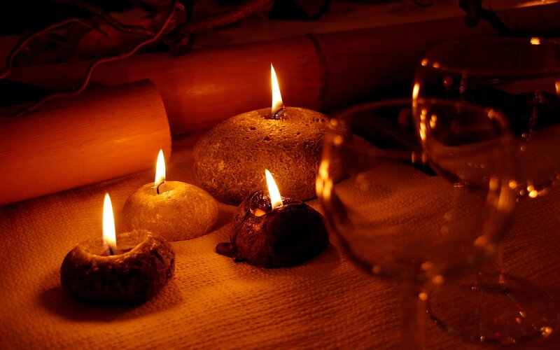 Candles on a table