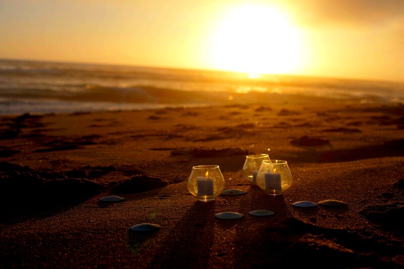 Candles on Beach