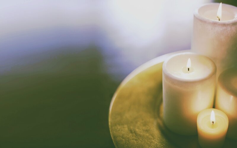 Candles on Golden Tray