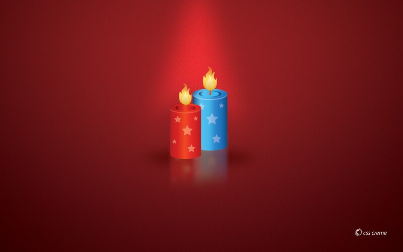 candles on red background