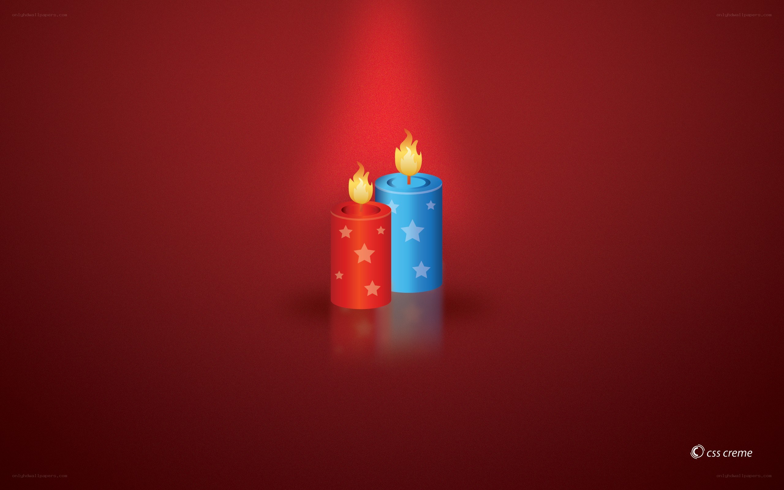 candles on red background