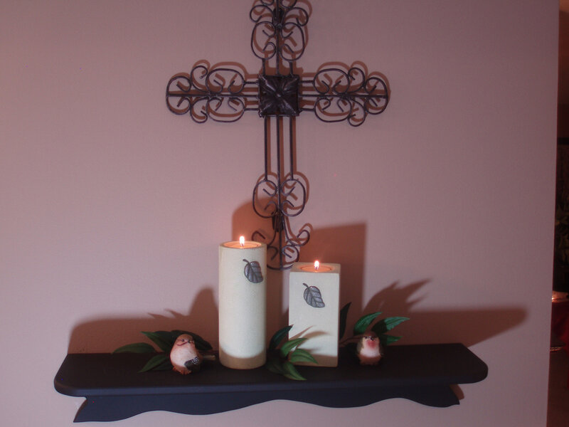 Candles on Shelf