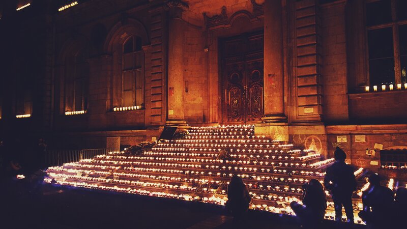 Candles on Steps