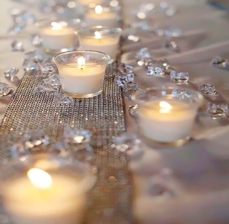 Candles on Table Runner