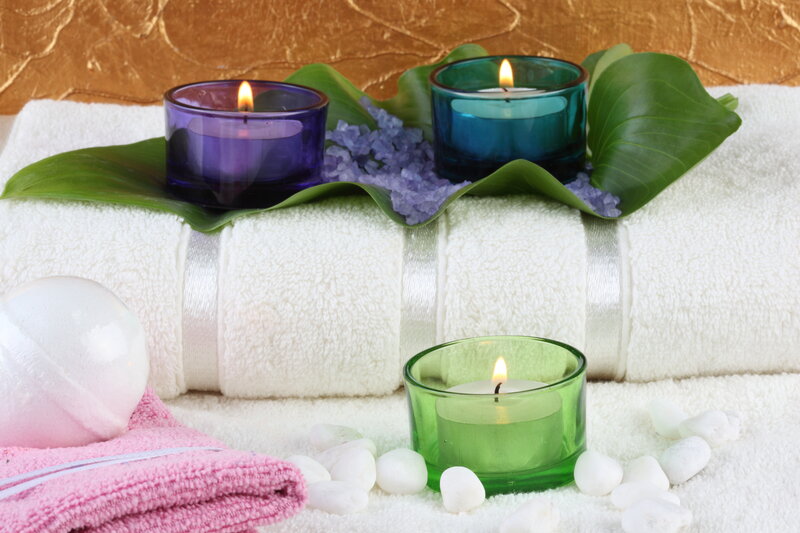 Candles on Towels