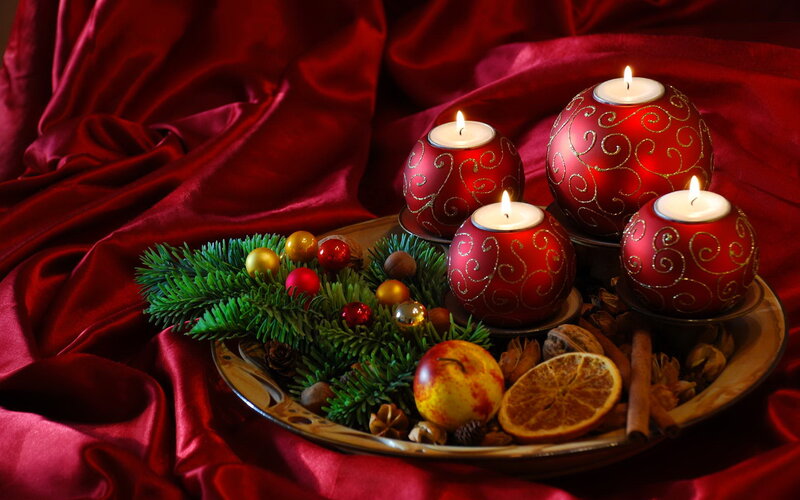 Candles on Tray