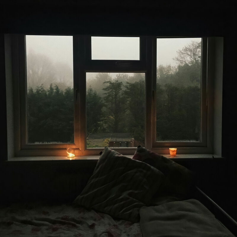 Candles on Windowsill — Black