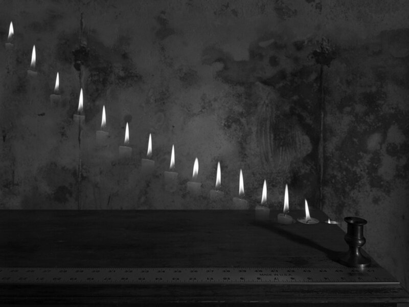 Candles on Wooden Table