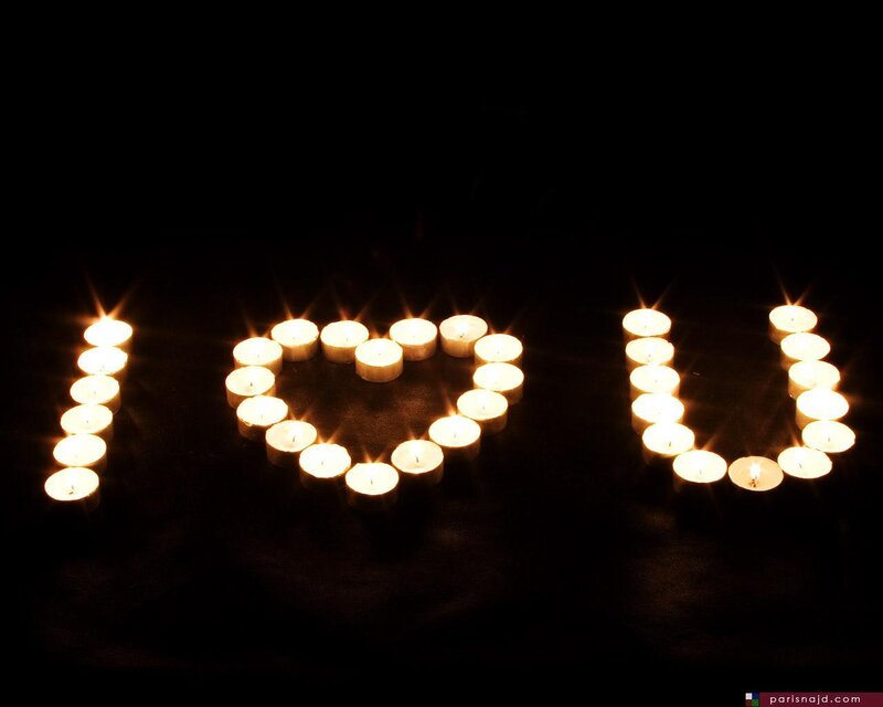 candles spelling I love you