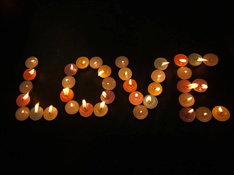 Candles Spelling Love
