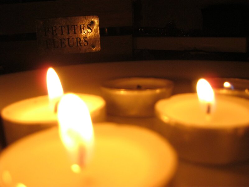 Candles with a sign